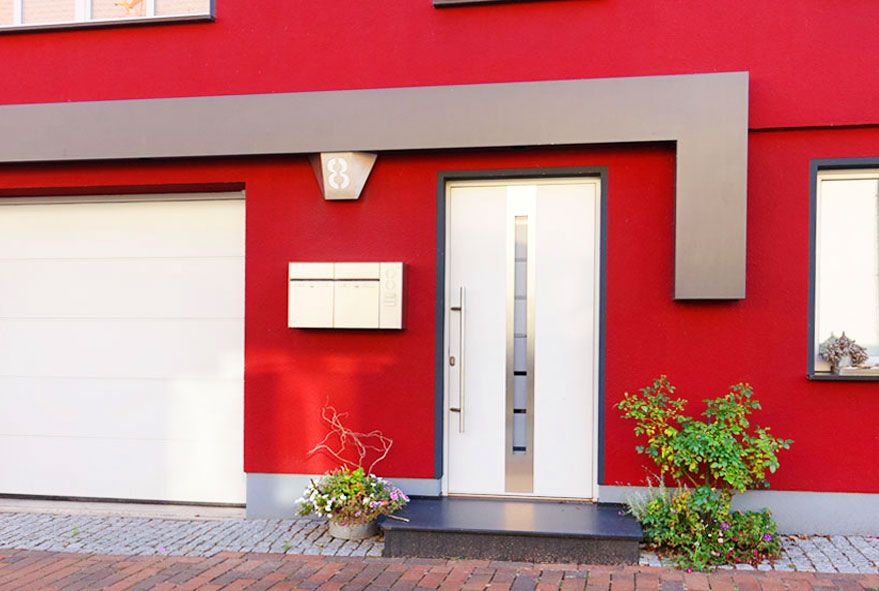 Für die einfache Selbstmontage geeignete Designerbriefkastenanlage aus Edelstahl