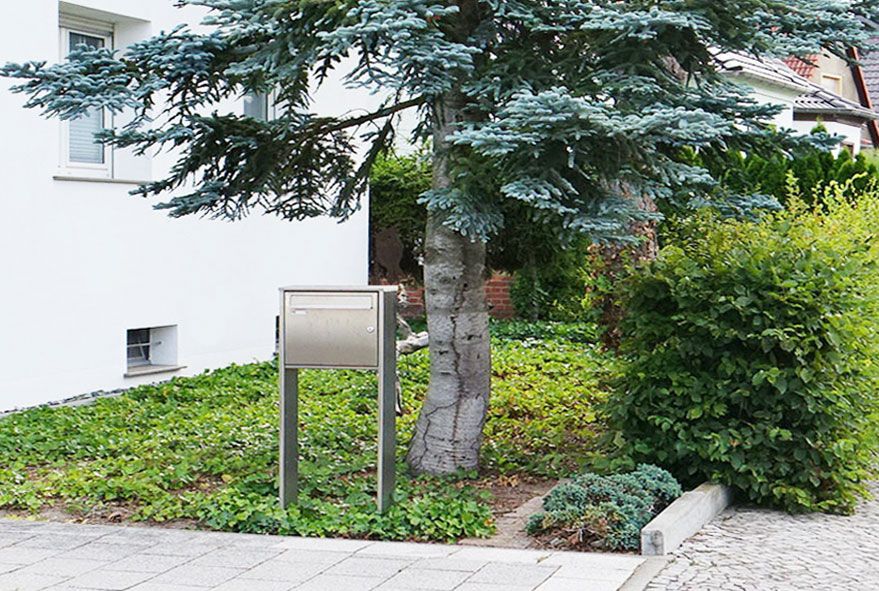 Komplett aus Edelstahl gefertigte ein Fach Briefkastenanlagen mit zwei Standprofilen